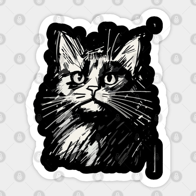 Cat Sketch Sticker by Obotan Mmienu